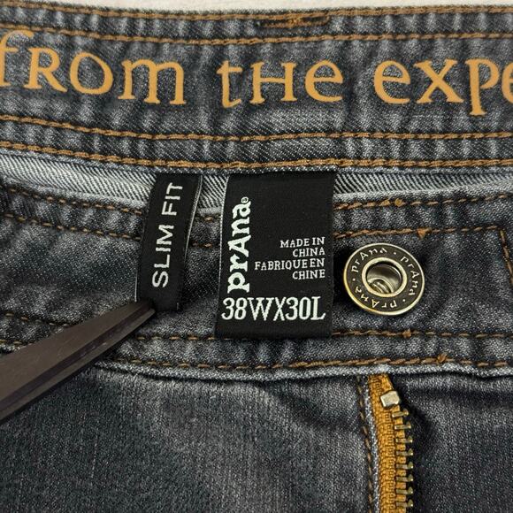 prAna Pants Mens 38x30 (Act 38x29) Slim Fit Stretch Faded Black Camping READ - Picture 4 of 13